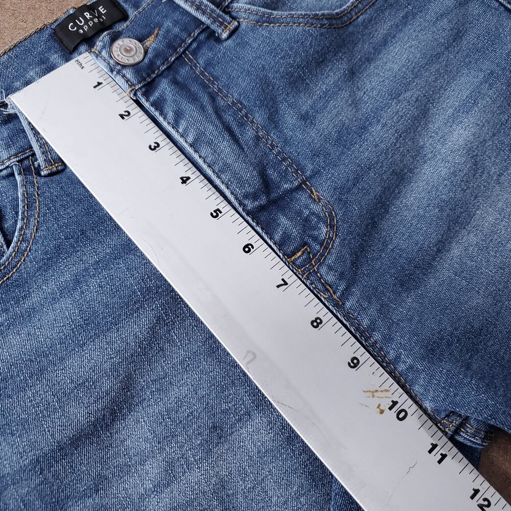 Curve Appeal High Rise Kick Flare Ankle Jeans Faded Stretch Women 6 Blue - Picture 7 of 11
